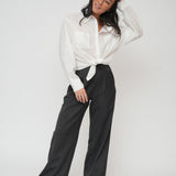 Tailored high waisted pants wide leg