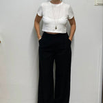 Black line high cut tailored pants 