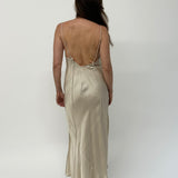 LOW BACK DRESS MAXI - STONE