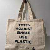 Organic cotton tote bag. Totes against single use plastic