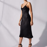 Black silk bias cut dress