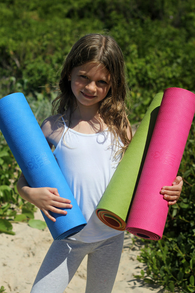Kid's ECO yoga mat FUCHSIA + PURPLE – BAY Active