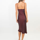 Silk slip dress in midi length